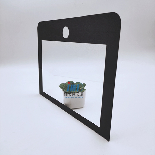 CNC process 1mm tempered black frame silk screen printing Tv Lcd screen cover glass